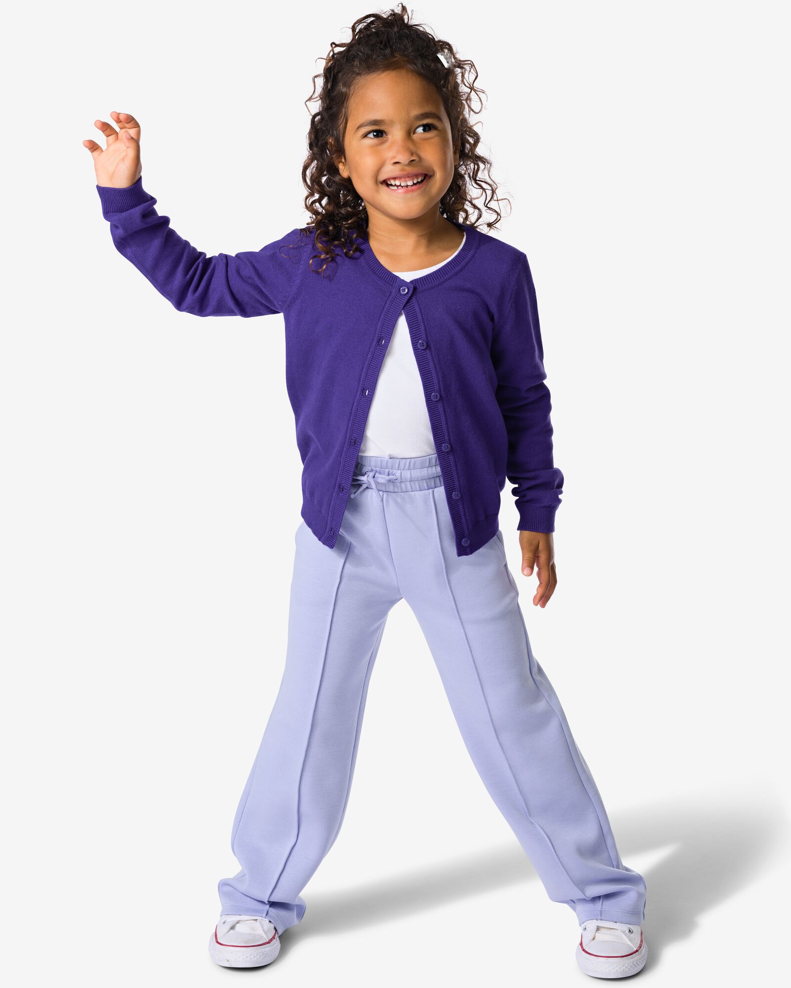kinderbroek met siernaad paars - 30874917PURPLE - HEMA
