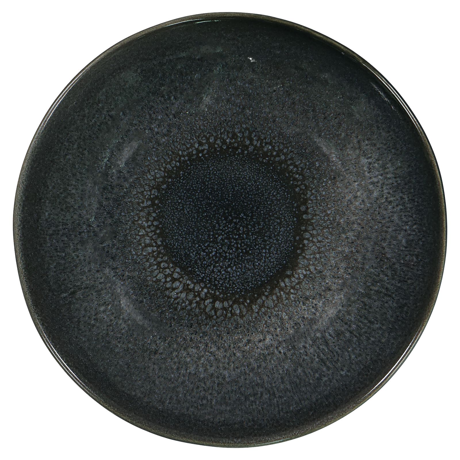 Suppenteller Porto, reaktive Glasur, schwarz, 23 cm - 9602031 - HEMA