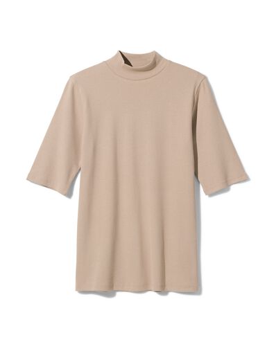 Damenshirt Clara, Ripp taupe - 36261345TAUPE - HEMA
