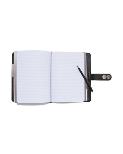 nachfüllbares Notizbuch, schwarz, DIN A5, liniert - 14170081 - HEMA