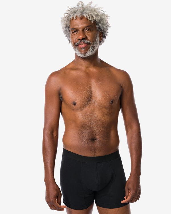lekvrij boxer katoen kort voor licht urineverlies zwart zwart - 19160330BLACK - HEMA