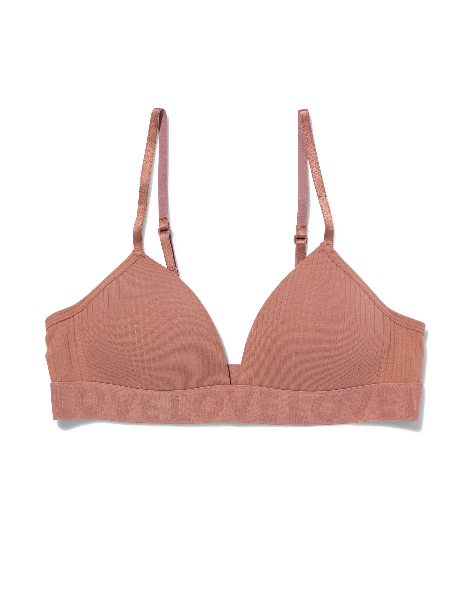 voorgevormde bh zonder beugel katoen lichtbruin - 21960705LIGHTBROWN - HEMA