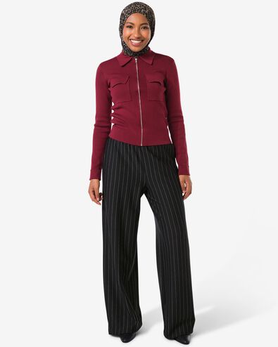 damesbroek Eva strepen zwart zwart - 36241180BLACK - HEMA
