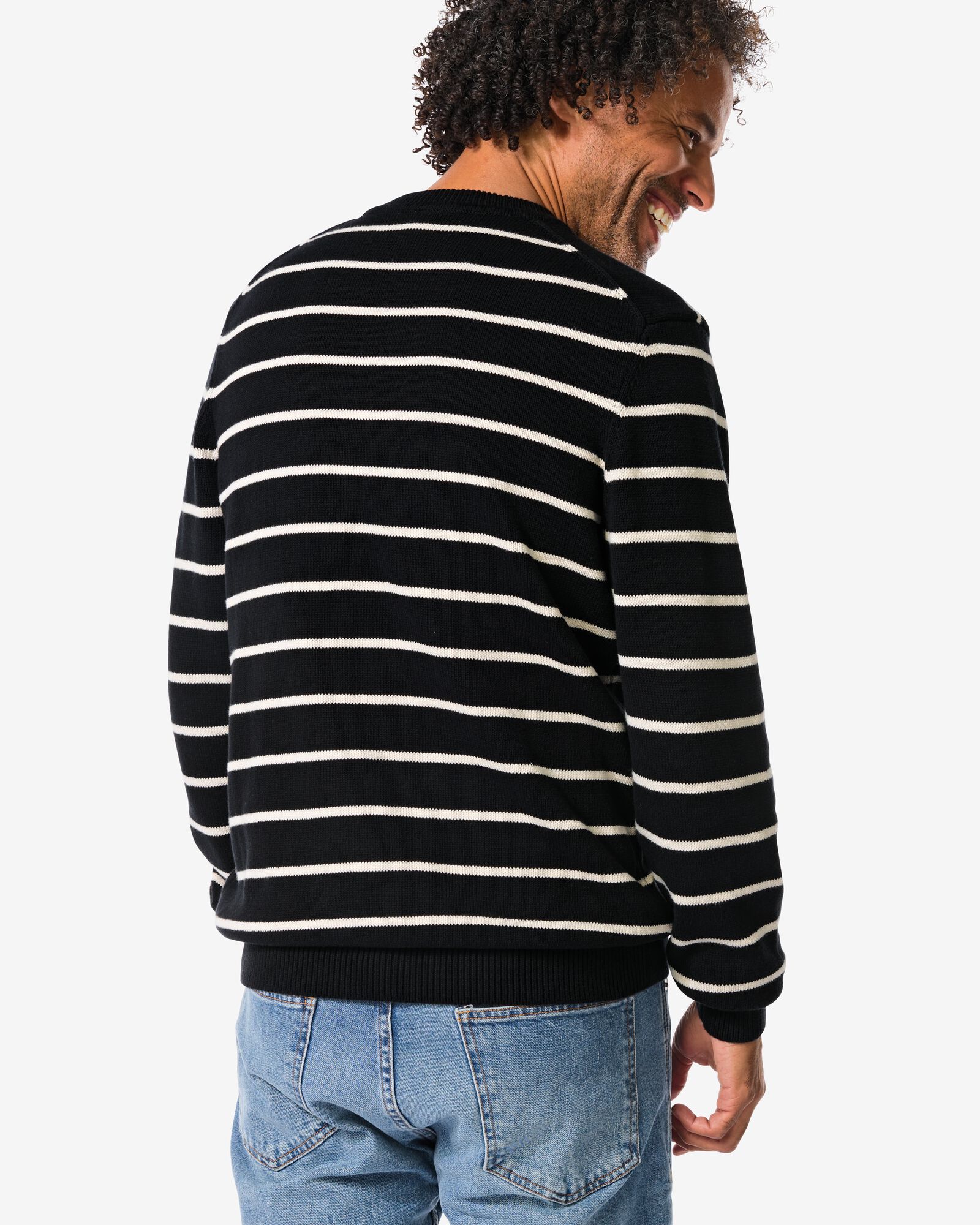 herentrui Nyck strepen zwart - 2129940BLACK - HEMA