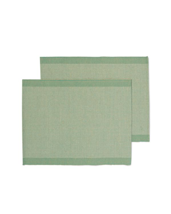 placemats met jute 35x45 groen met strepen - 2 stuks - 5330285 - HEMA