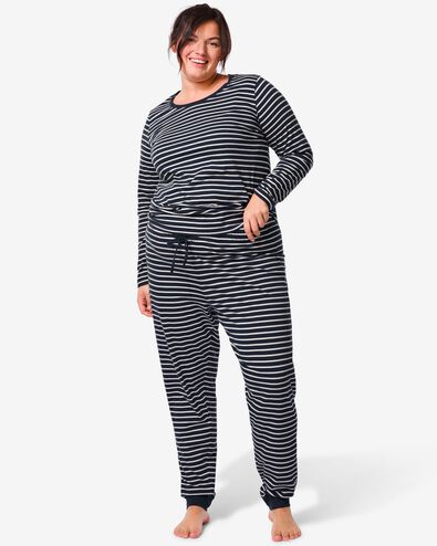 Damen-Pyjama, Baumwolle dunkelblau M - 23460257 - HEMA