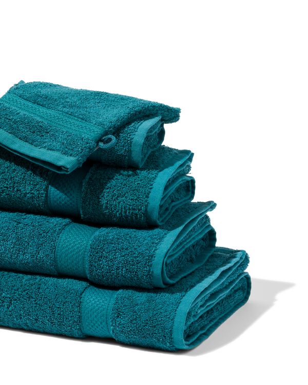 serviettes de bain - qualité épaisse vert foncé vert foncé - 1000015170 - HEMA