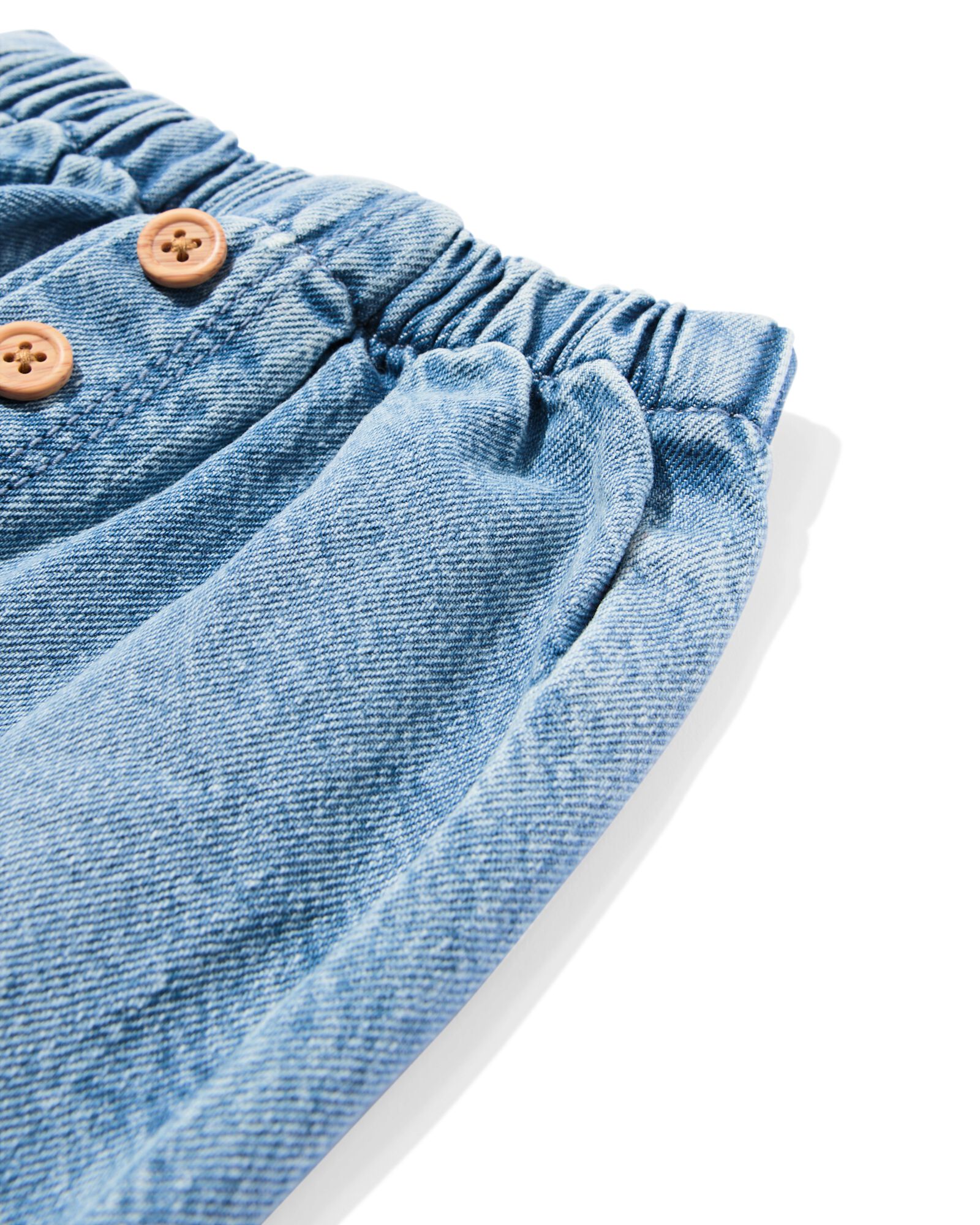 pantalon b&eacute;b&eacute; couple ample fleurs denim denim - 33058870DENIM - HEMA