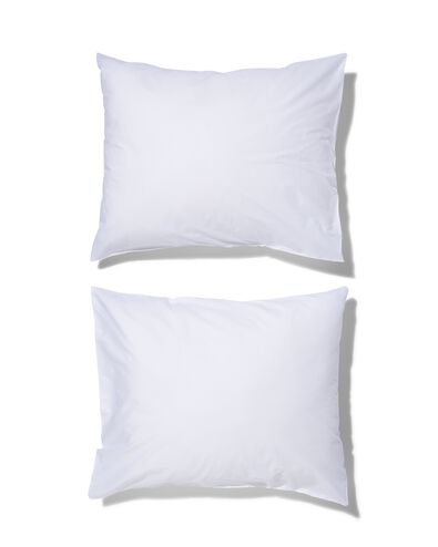 taies d'oreiller 60x70cm coton doux blanc - 5180036 - HEMA