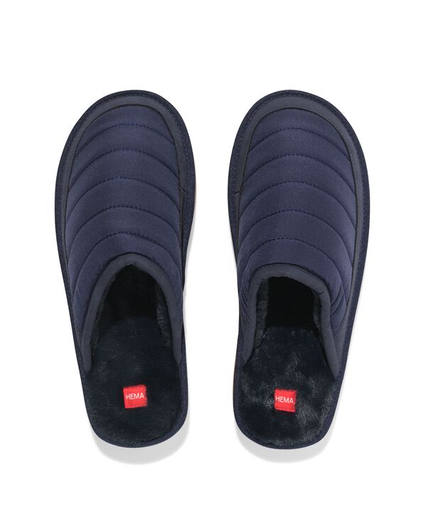 pantoufles bleu fonc&eacute; pour hommes bleu fonc&eacute; bleu fonc&eacute; - 16500060DARKBLUE - HEMA