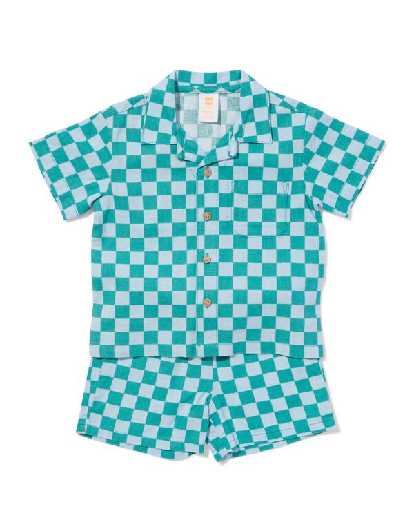 babykledingset comfy fit ruiten blauw blauw - 33187170BLUE - HEMA