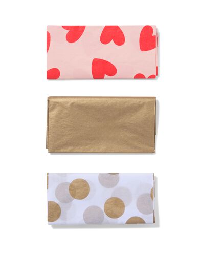 papier de soie c&oelig;ur dor&eacute; - lot de 3 - 14793318 - HEMA