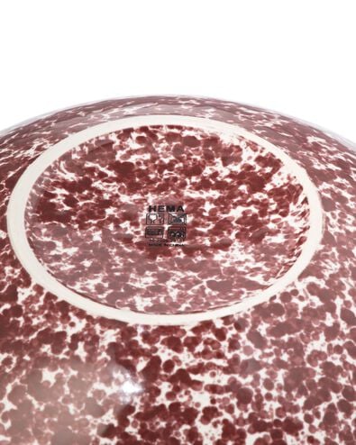 Salatsch&uuml;ssel &Oslash; 21 cm, Trend, Steingut, gesprenkelt, weinrot - 9650359 - HEMA