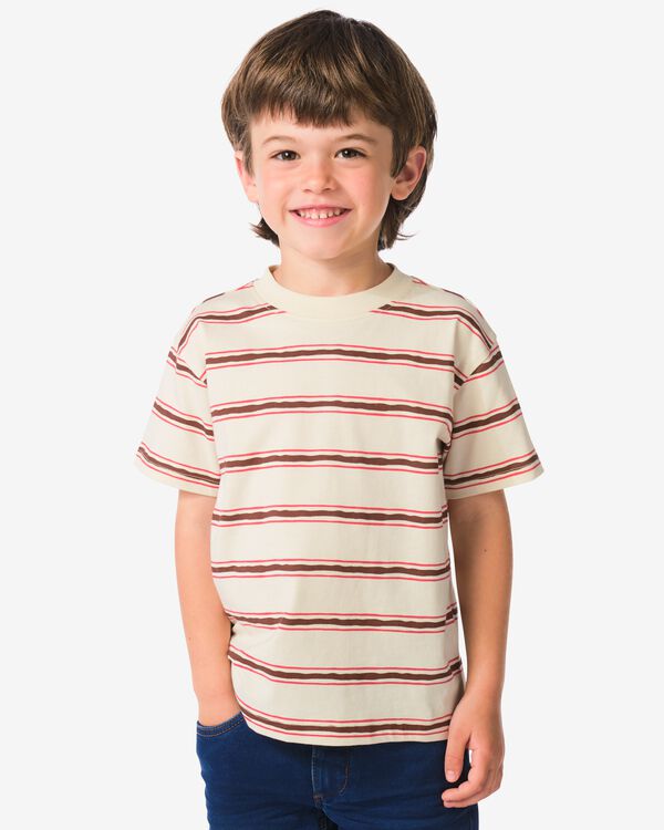 t-shirt enfant rayures &eacute;cru &eacute;cru - 30727503ECRU - HEMA