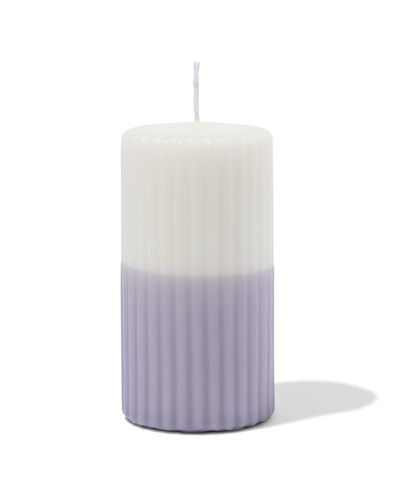 bougie pilier &Oslash; 7 x 13 cm nervures ivoire-lilas - 13509073 - HEMA