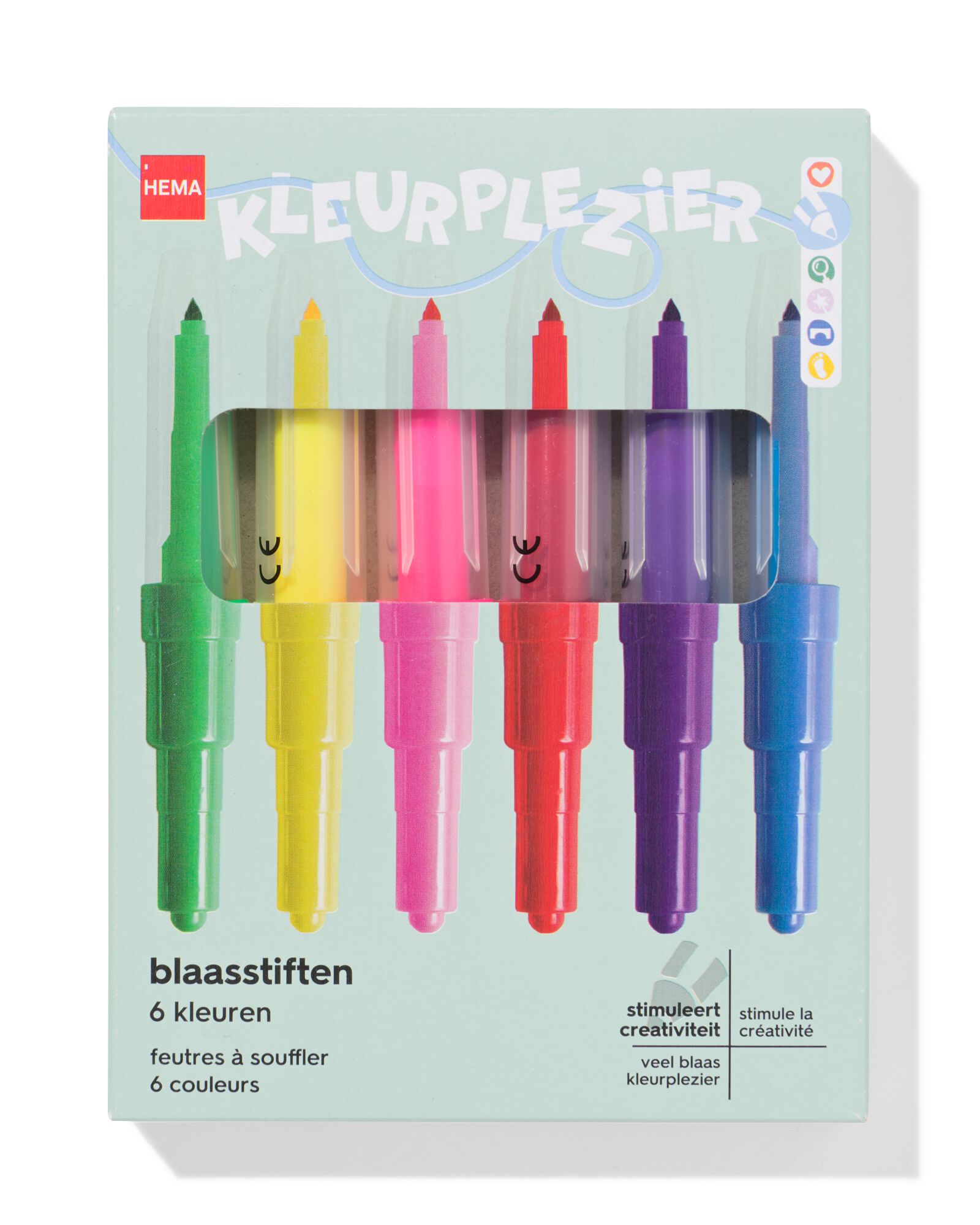 stylos &agrave; souffler - lot de 6 - 15900224 - HEMA