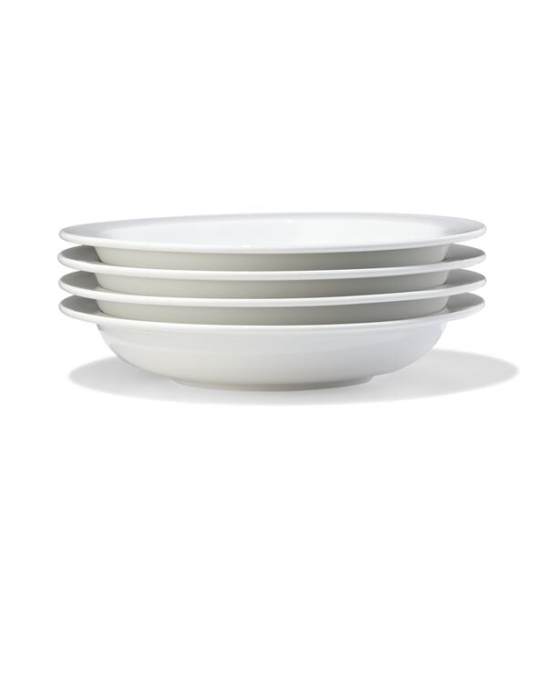 assiette creuse ⌀22.5cm porcelaine blanche - 4 pi&egrave;ces - 9650331 - HEMA
