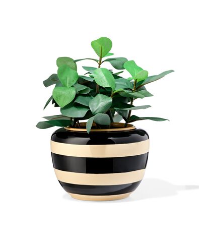 cache-pot 20 x 13 x 13,5 cm c&eacute;ramique noir-blanc - 13324214 - HEMA