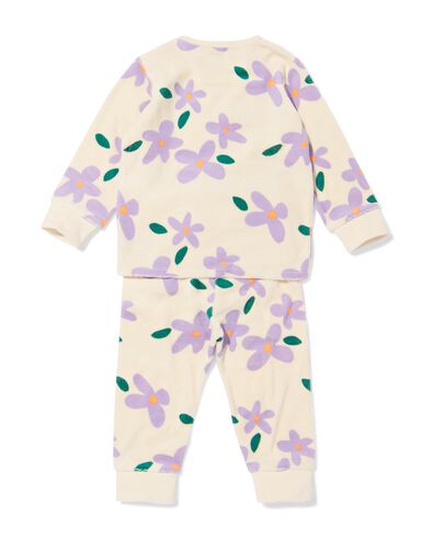 babypyjama velvet bloemen gebroken wit gebroken wit - 33309550OFFWHITE - HEMA