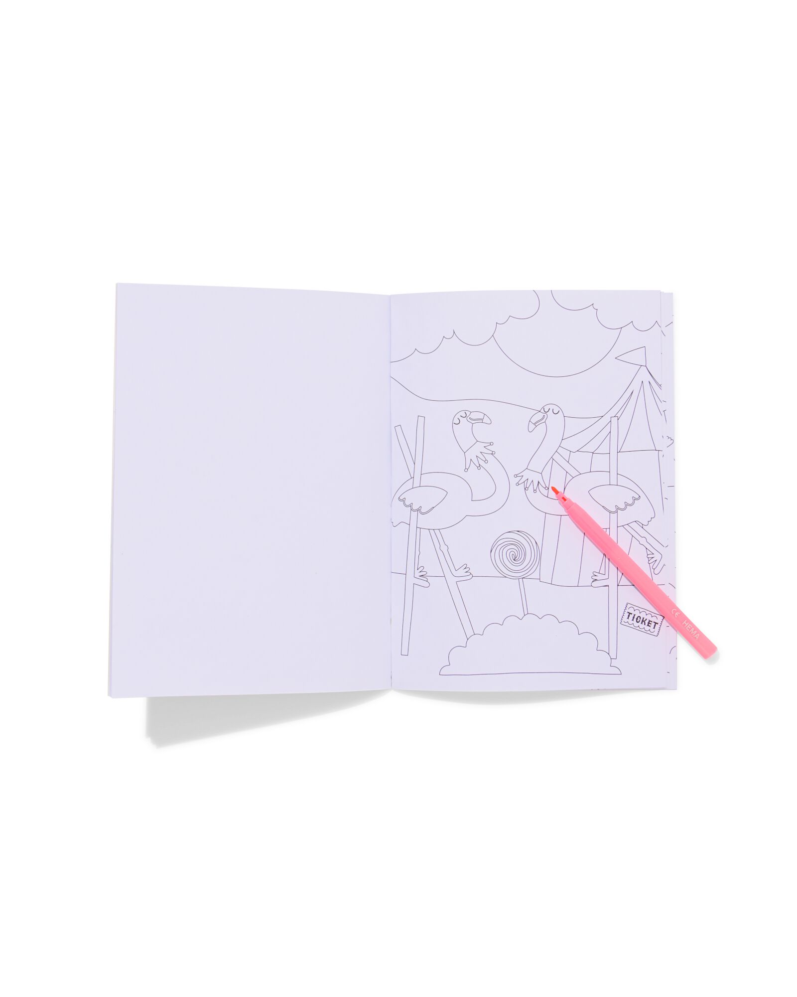 livre de coloriage &agrave; motifs cach&eacute;s 15x21cm cirque - 15900470 - HEMA