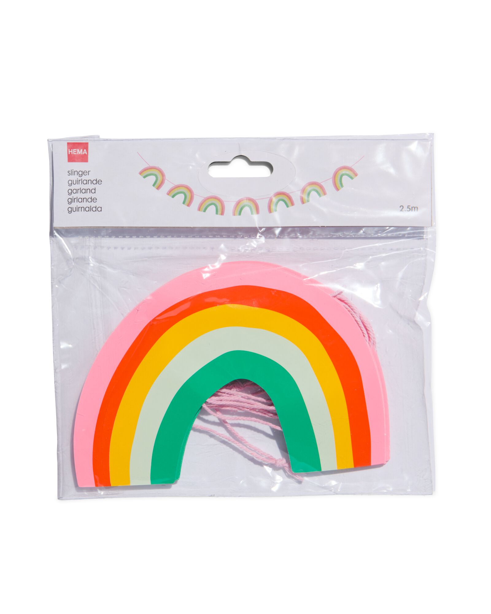 Girlande, Pappe, Regenbogen, 2.5 m - 14200702 - HEMA