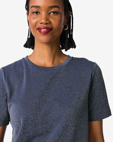 Damen-T-Shirt Luna, Glitzer hellblau - 36205610LIGHTBLUE - HEMA