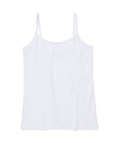 d&eacute;bardeur femme &agrave; bretelles spaghetti coton confort parfait blanc blanc - 19691314WHITE - HEMA