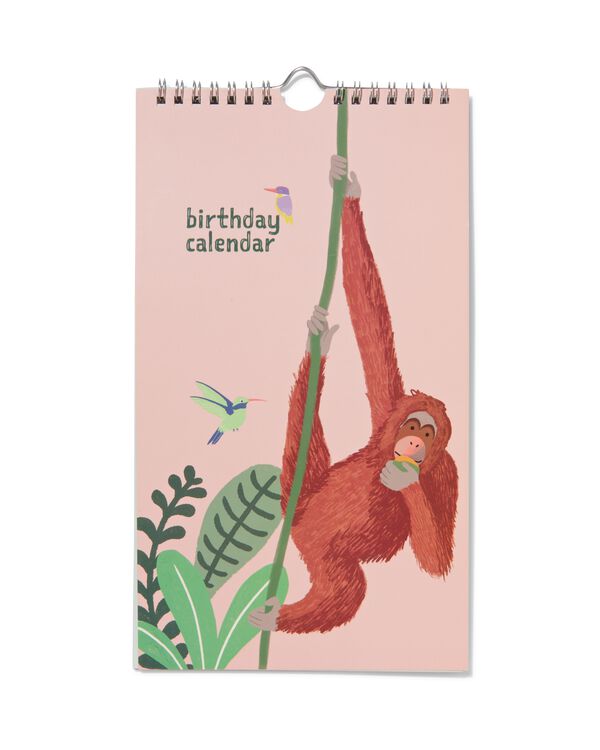 calendrier d&rsquo;anniversaires animaux 28x16 - 14130103 - HEMA