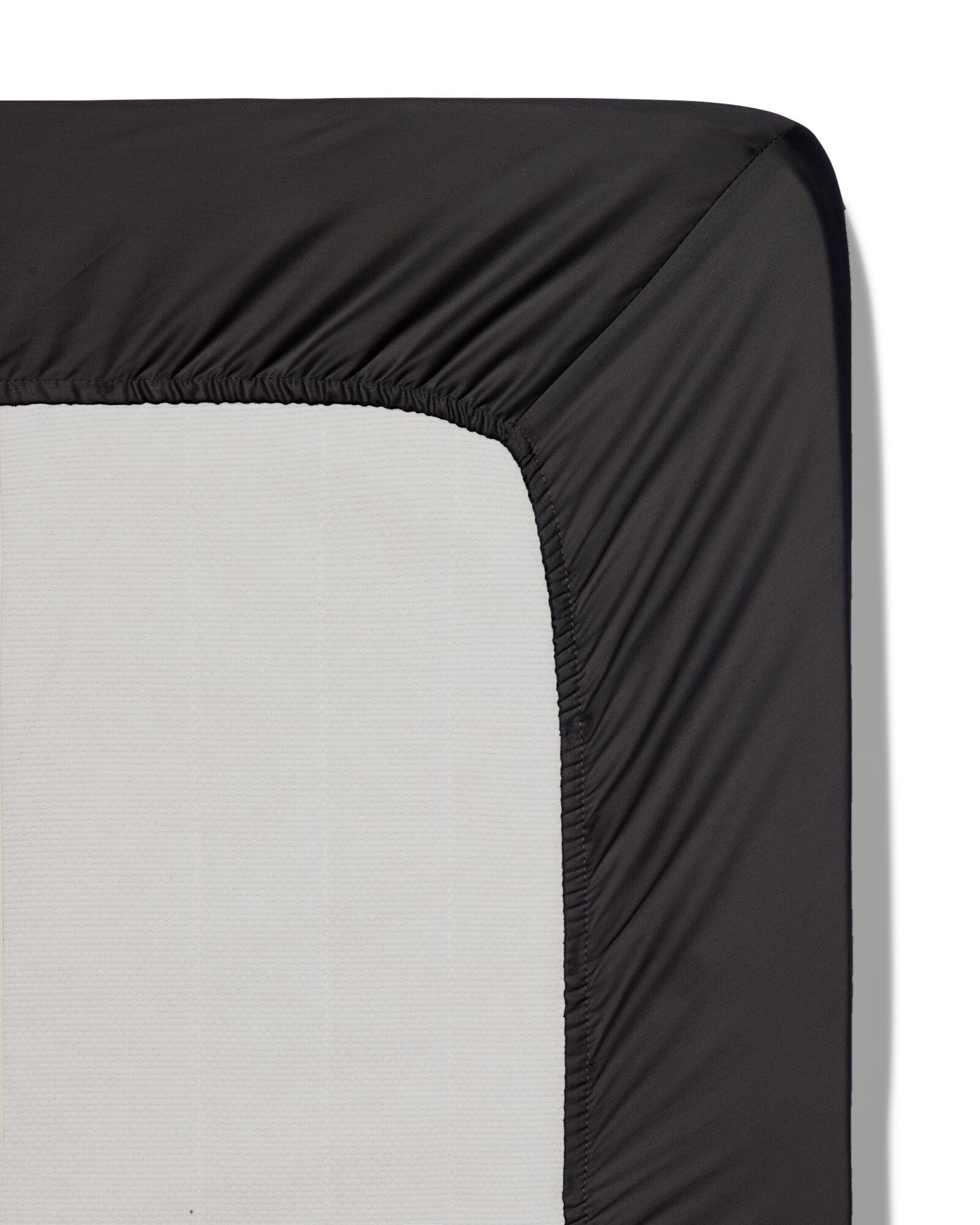 drap-housse 180x200cm satin gris fonc&eacute;  - 5180131 - HEMA