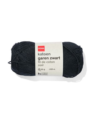 Baumwollgarn, 50 g, 105 m, Schwarz - 60760078 - HEMA