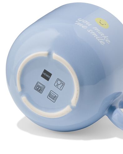 tasse &agrave; th&eacute; 480ml fa&iuml;ence bleu clair smiley - 61100282 - HEMA