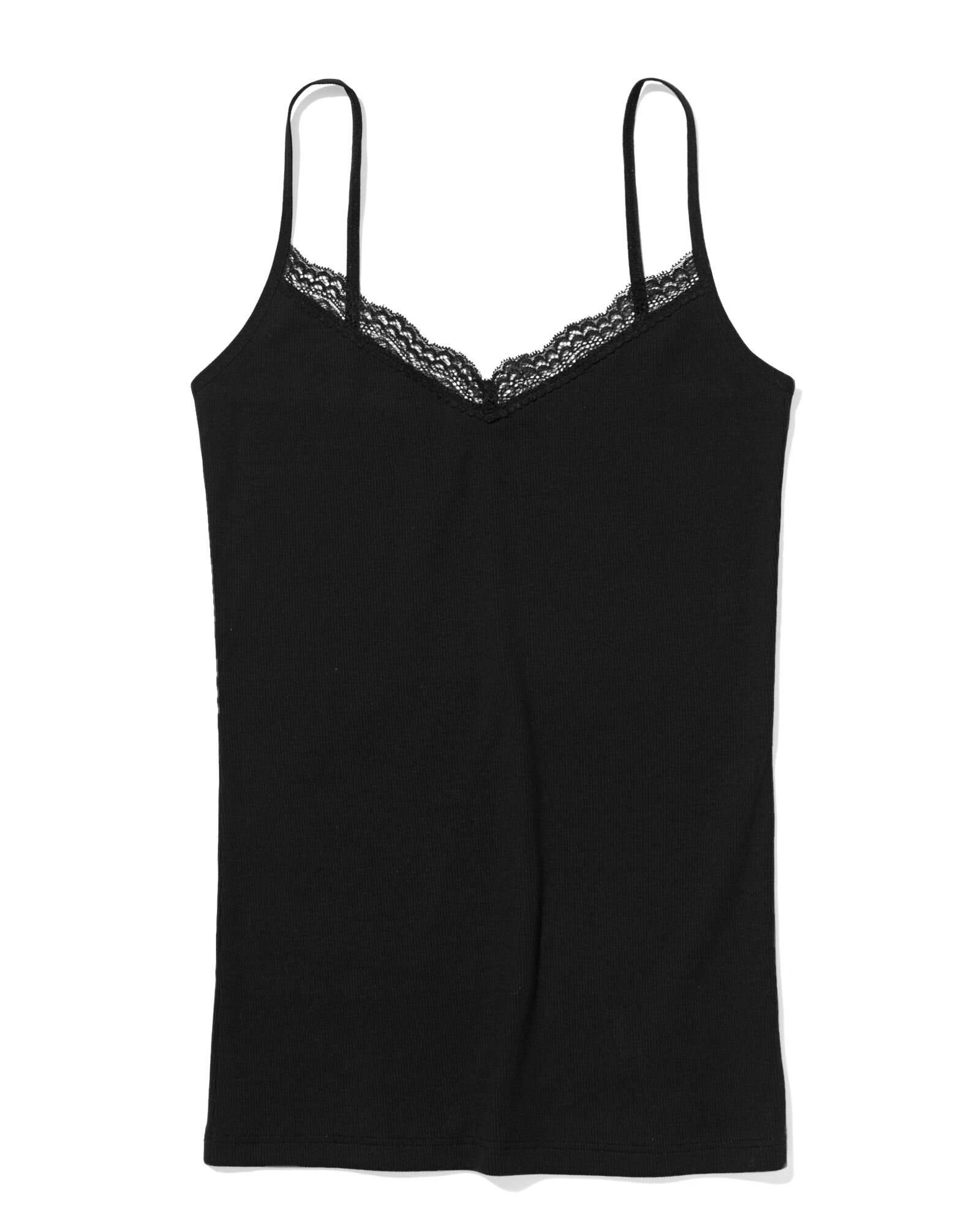 d&eacute;bardeur femme &agrave; bretelles spaghetti en dentelle noir - 19691224BLACK - HEMA