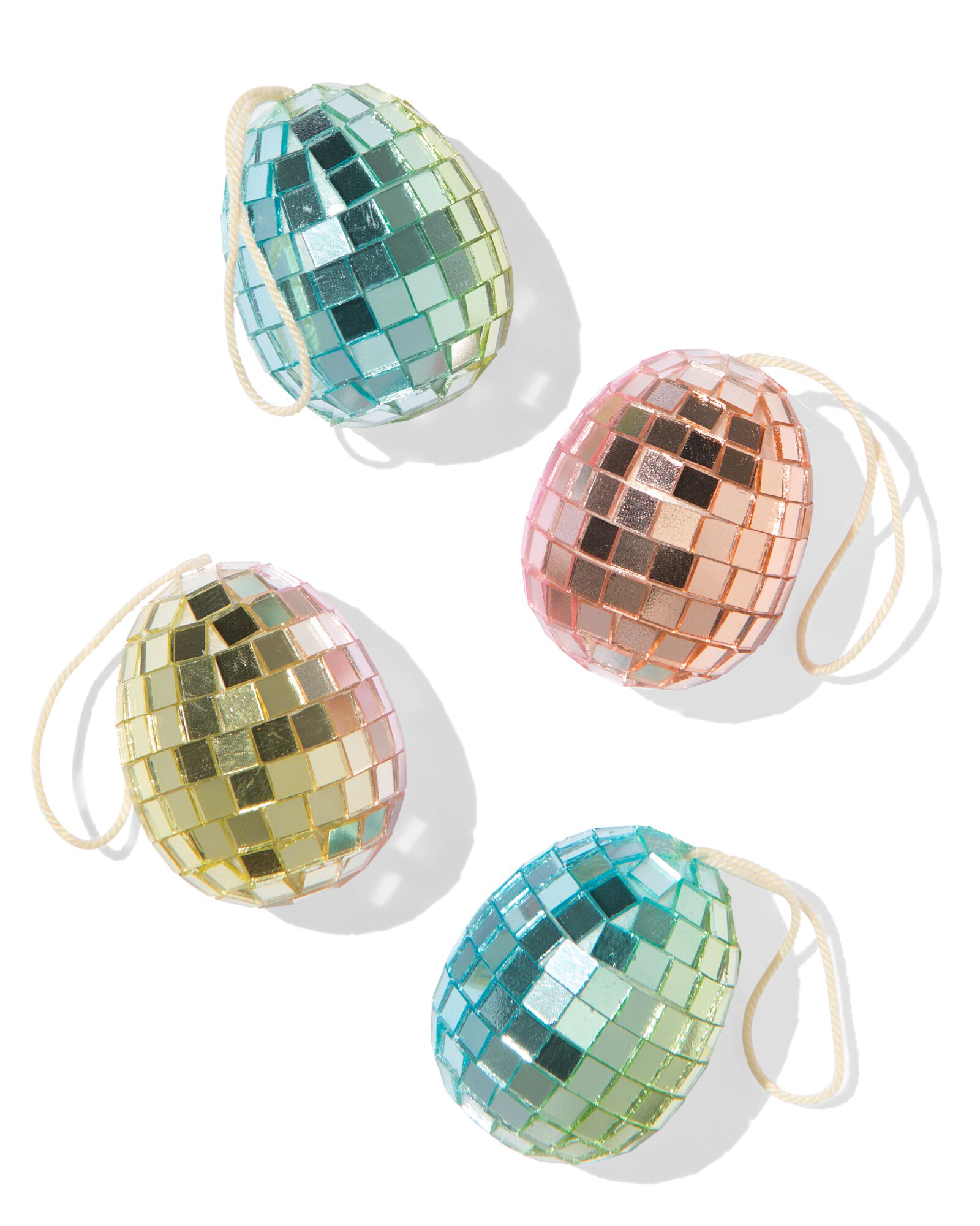 paashangers 11x9x4cm disco ei - 4 stuks - 25800172 - HEMA