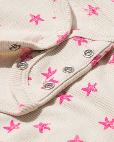 newborn meegroei overslag body rib  ecru ecru - 33450710ECRU - HEMA