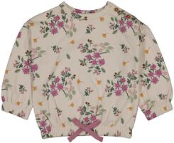 Baby-Sweatshirt, Blumen ecru ecru - 1000029135 - HEMA