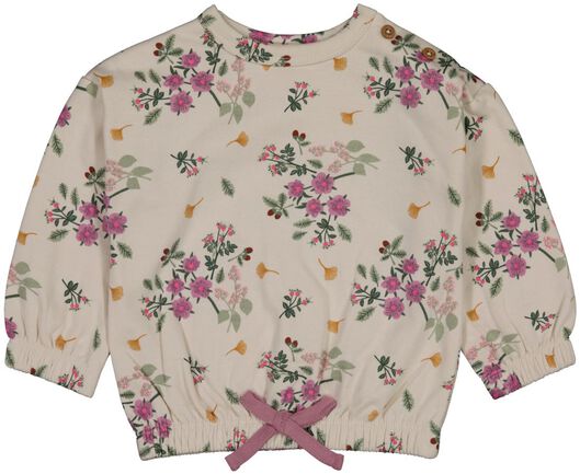 HEMA Baby Sweatshirt, Blumen Ecru  - Onlineshop Hema