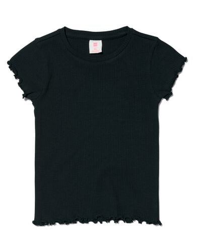 Kinder-Shirt, gerippt schwarz 98/104 - 30874151 - HEMA