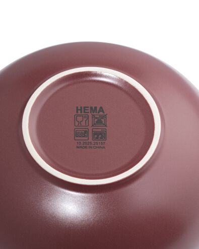 Sch&auml;lchen ⌀ 14,5 &times; 5 cm Steingut Bordeauxrot matt - 9650375 - HEMA