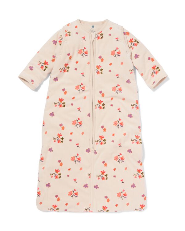 slaapzak met afneembare mouwen velvet 3.0tog bloemen beige beige - 33365050BEIGE - HEMA