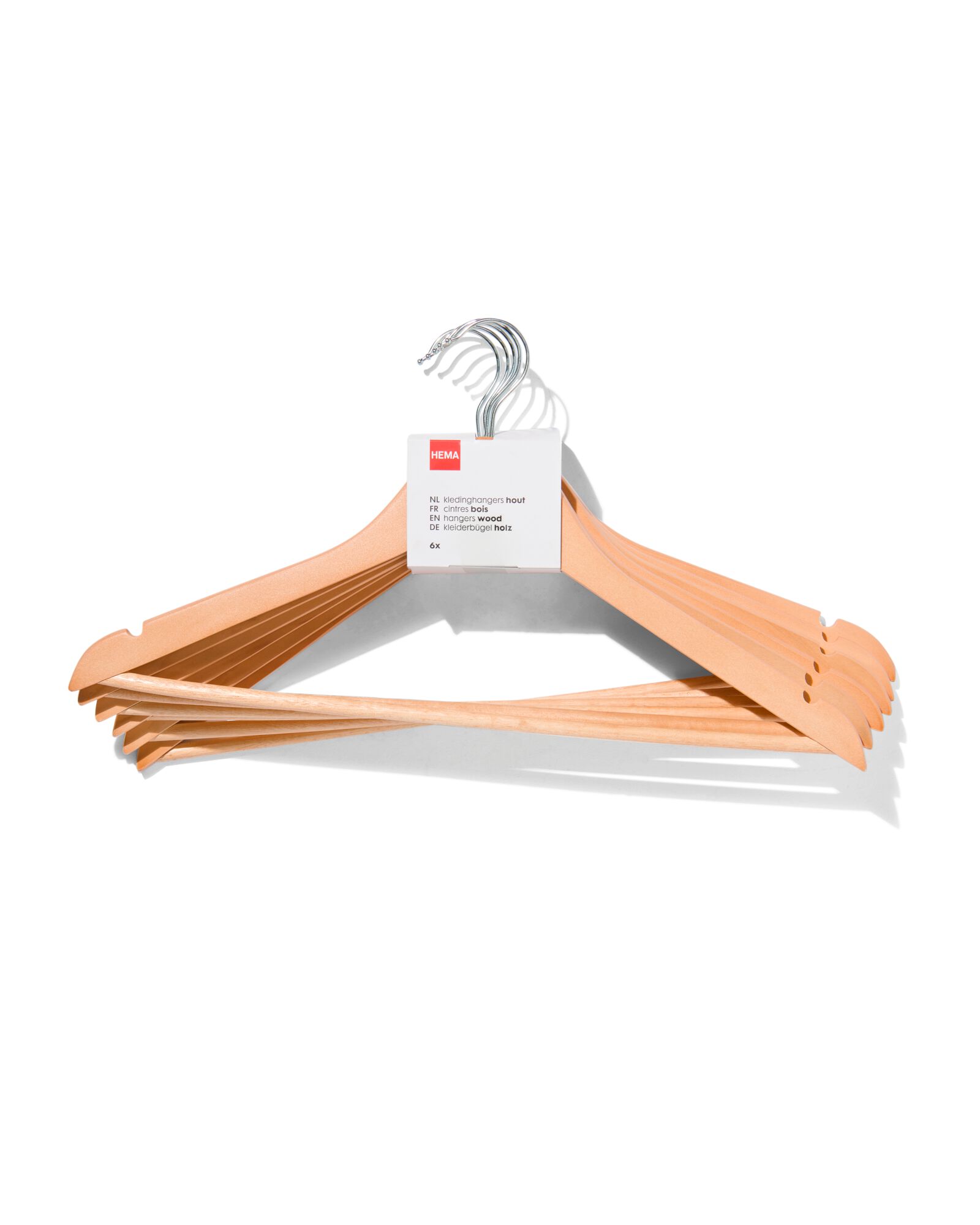 6 Kleiderb&uuml;gel, Holz, - 39800400 - HEMA