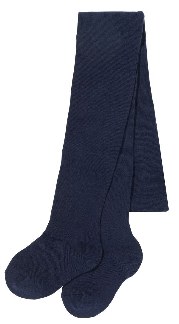 2 paires de collants &eacute;pais enfant avec coton bleu bleu - 1000028429 - HEMA