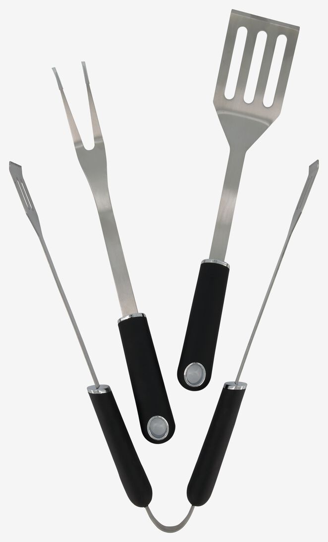 3 outils pour barbecue inox 39cm - 41820376 - HEMA