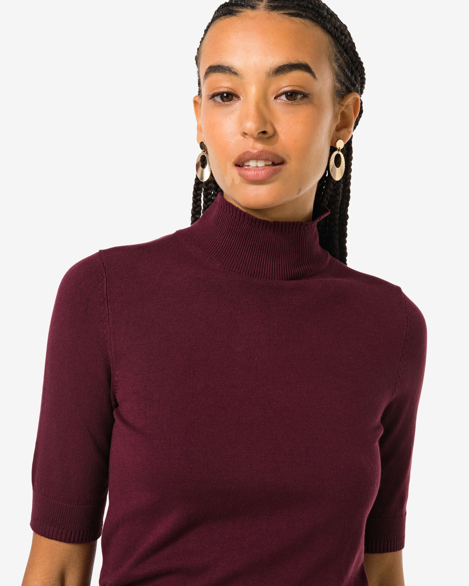 pull en maille pour femme bordeaux - 36268050BURGUNDYRED - HEMA