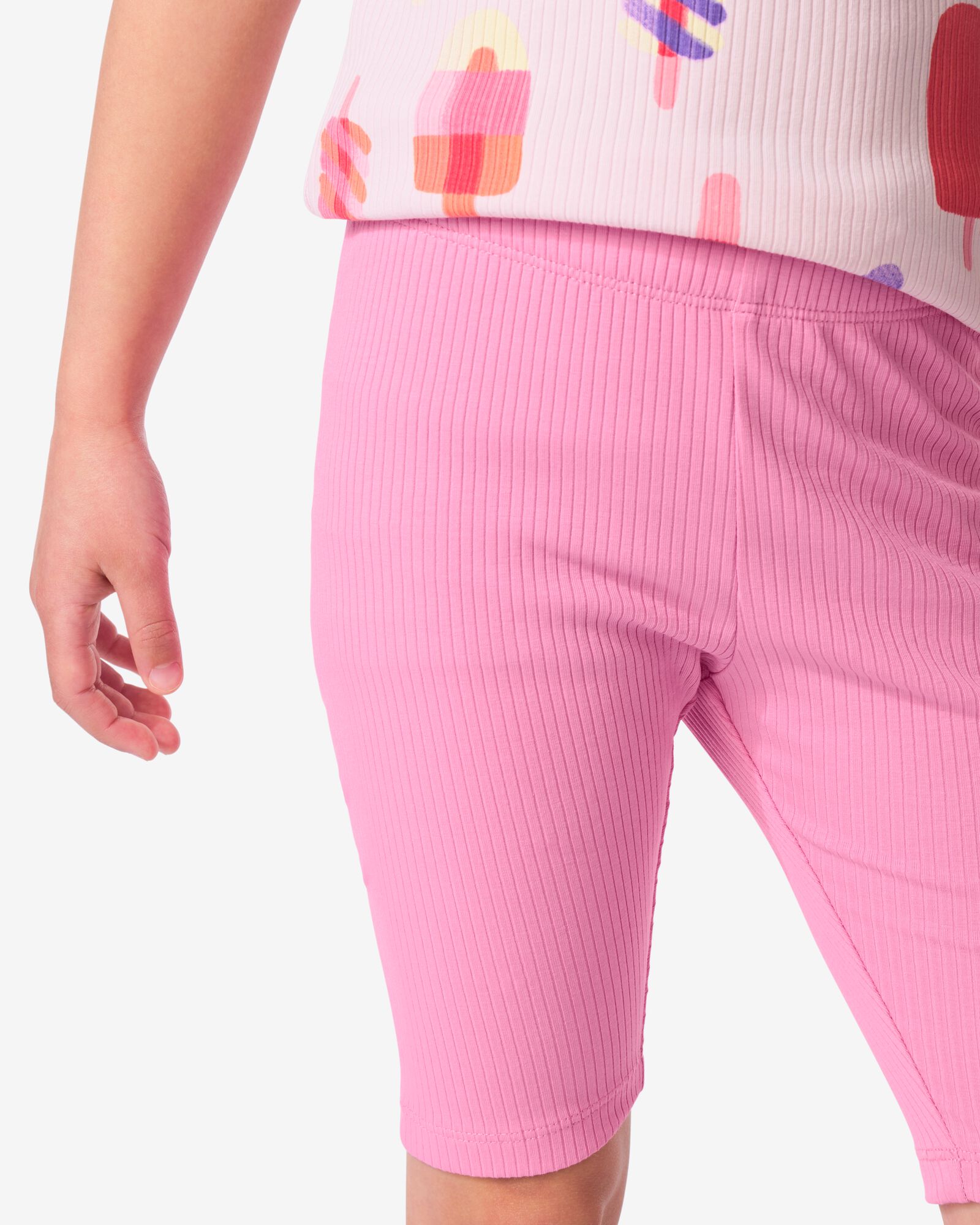 leggings enfant courts ajost&eacute;s c&ocirc;tel&eacute;s - lot de 2 rose rose - 30863647PINK - HEMA