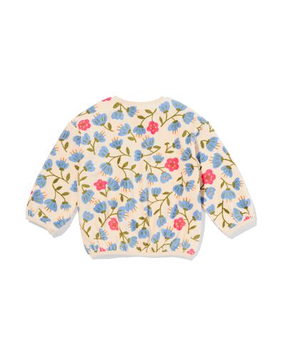 Babypullover aus Velours mit Rippenstruktur und Blumenmuster ecru 62 - 33060071 - HEMA