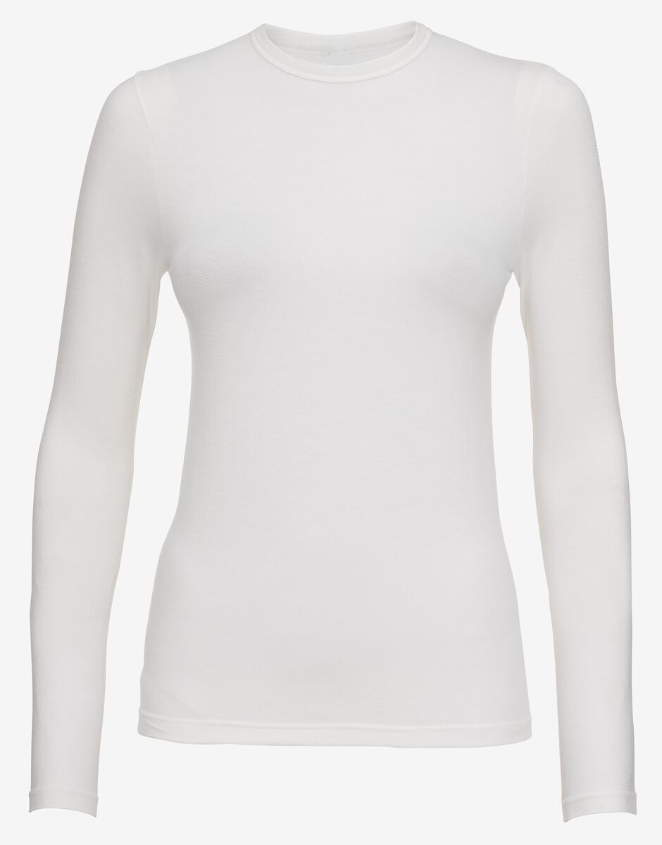 dames thermo t-shirt wit S - 19669926 - HEMA