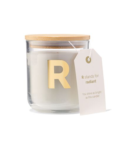 bougie en verre &Oslash;8x10cm lettre R - 61100417 - HEMA