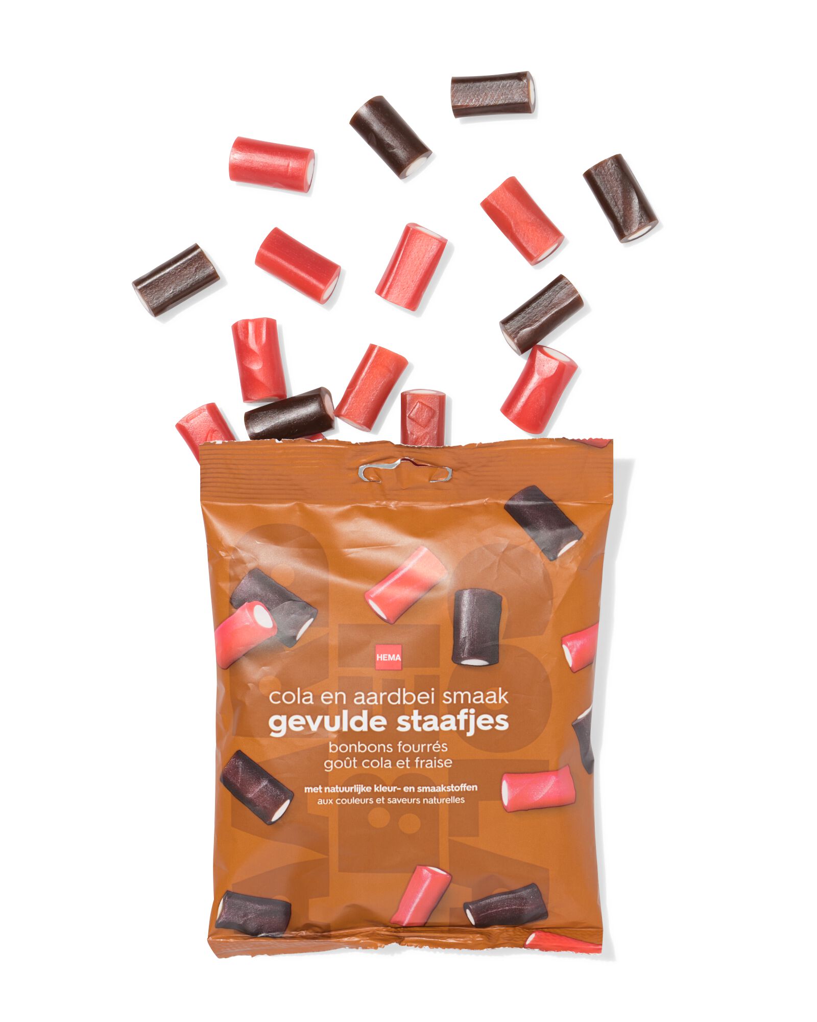 gevulde staafjes cola en aardbei 215g - 10220072 - HEMA