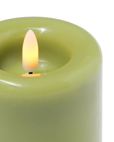 bougie cylindrique led ⌀7,5x10cm lisse vert - 13550165 - HEMA