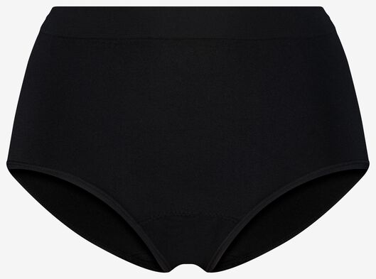 Damen-Slip, Auslaufschutz, hohe Taille, nahtlos schwarz M - 19648722 - HEMA